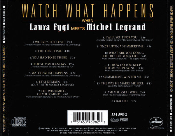 Laura Fygi : Watch What Happens When Laura Fygi Meets Michel Legrand (CD, Album, RE)