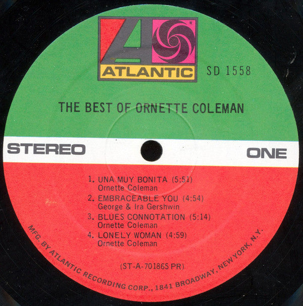 Ornette Coleman : The Best Of Ornette Coleman (LP, Comp, Pre)