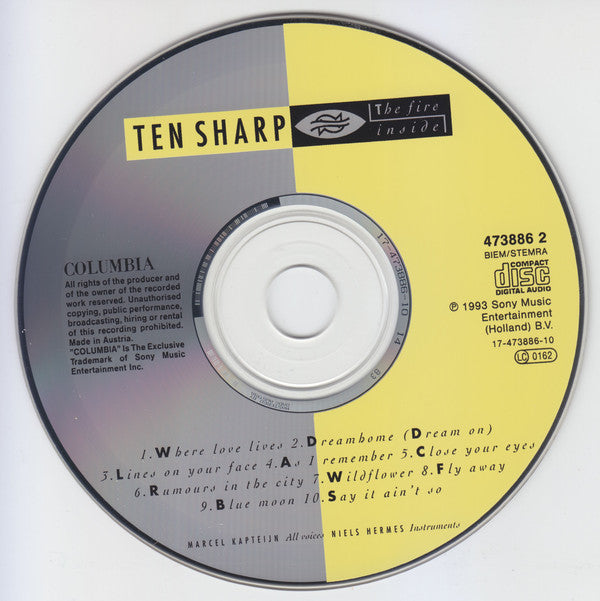 Ten Sharp : The Fire Inside (CD, Album)