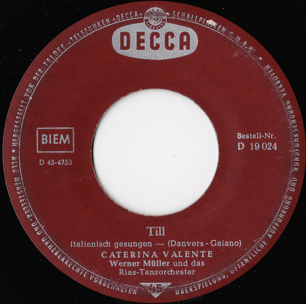 Caterina Valente : Till / Personalita (7", Single)