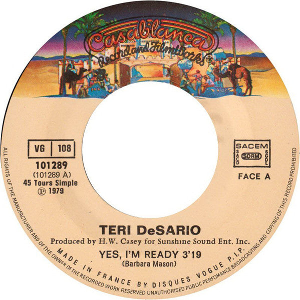 Teri DeSario : Yes, I'm Ready (7", Single)