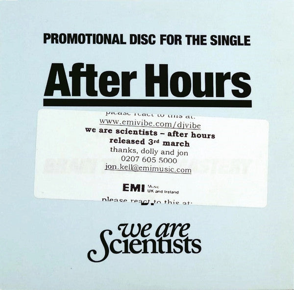 We Are Scientists : After Hours (CD, Single, Promo)