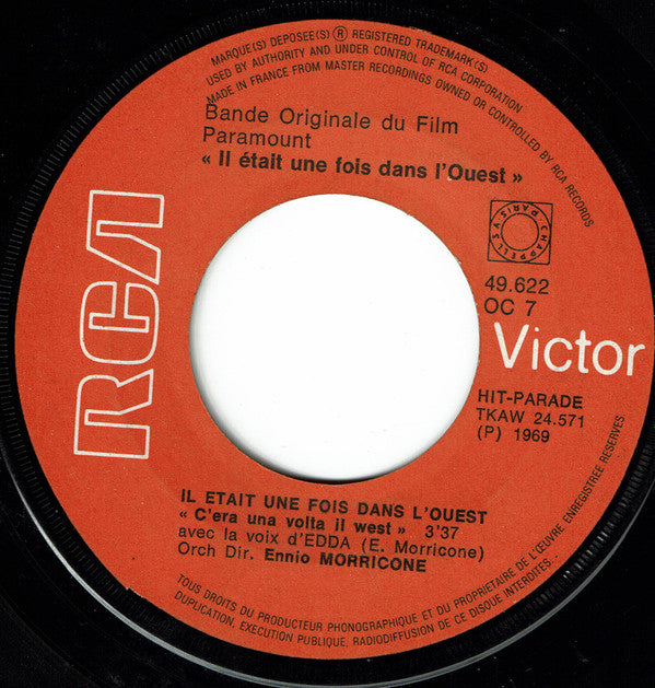 Ennio Morricone : Il Était Une Fois Dans L'Ouest (7", Single, Mono)