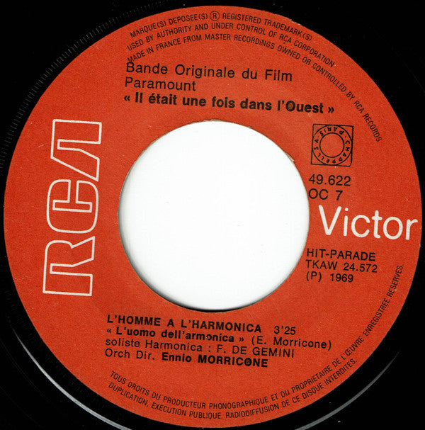 Ennio Morricone : Il Était Une Fois Dans L'Ouest (7", Single, Mono)