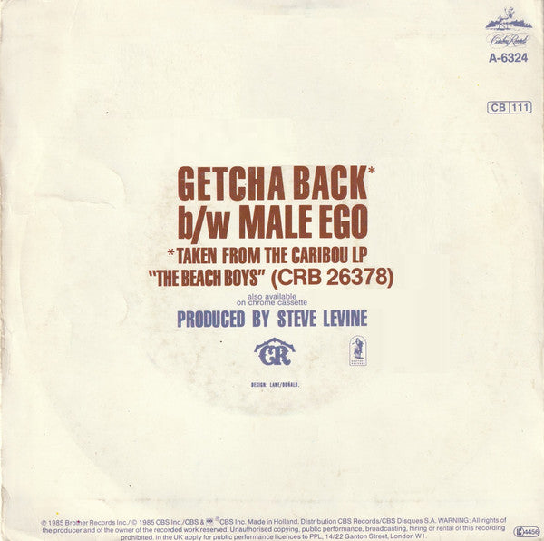 The Beach Boys : Getcha Back (7", Single)