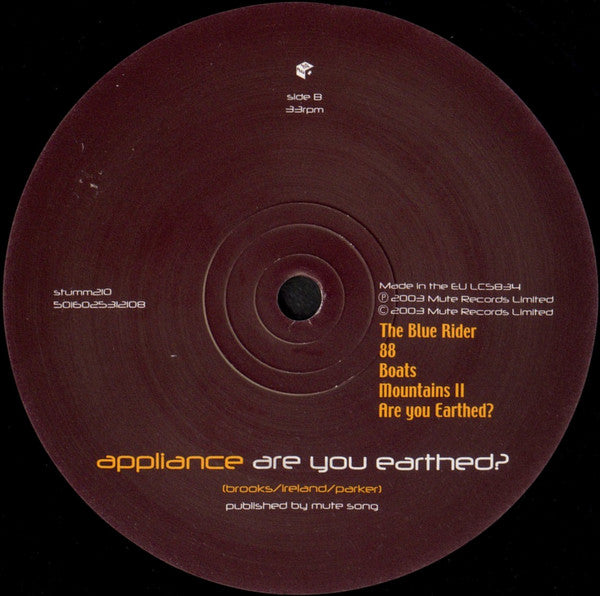 Appliance : Are You Earthed? (LP, Album)