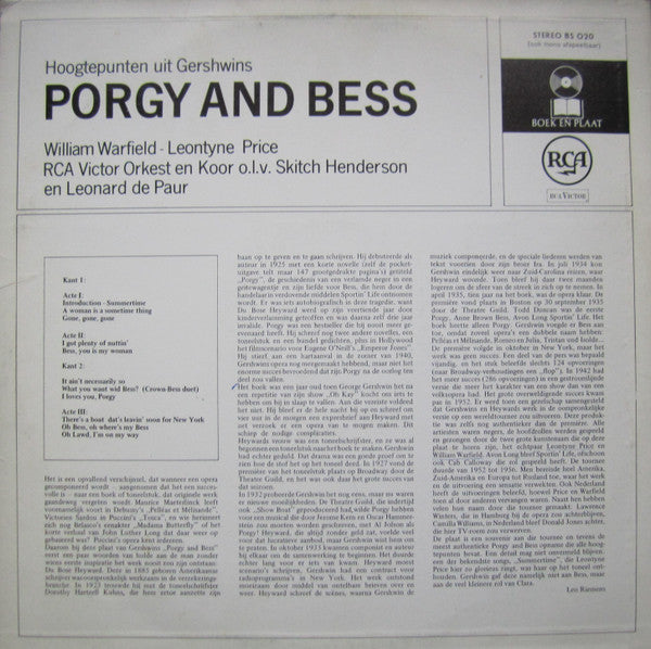 George Gershwin, Leontyne Price / William Warfield : Hoogtepunten Uit Gershwins Porgy And Bess (LP, Album)