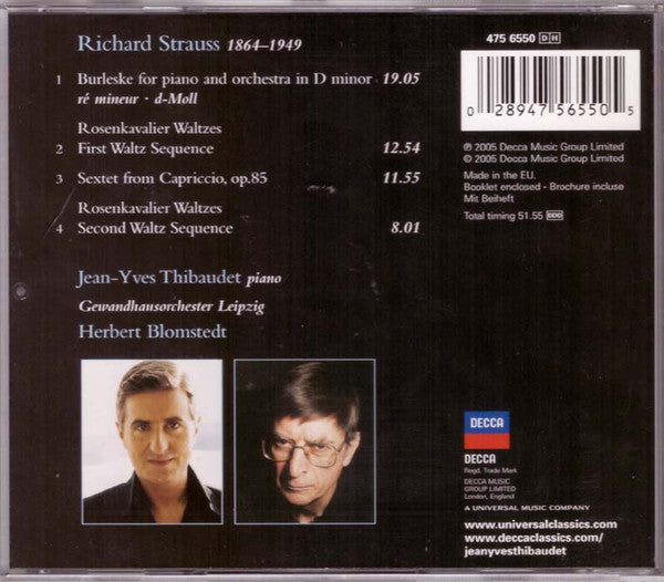 Richard Strauss, Herbert Blomstedt, Jean-Yves Thibaudet : Rosenkavalier Waltzes • Burleske • Capriccio Sextet (CD, Album)
