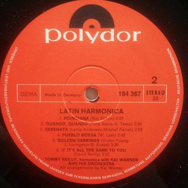 Tommy Reilly With Orchester Kai Warner : Latin Harmonica (LP, Album)