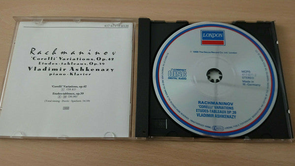 Sergei Vasilyevich Rachmaninoff, Vladimir Ashkenazy : 'Corelli' Variations, Op. 42 · Etudes-Tableaux. Op. 39 (CD, Album)