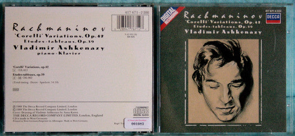 Sergei Vasilyevich Rachmaninoff, Vladimir Ashkenazy : 'Corelli' Variations, Op. 42 · Etudes-Tableaux. Op. 39 (CD, Album)