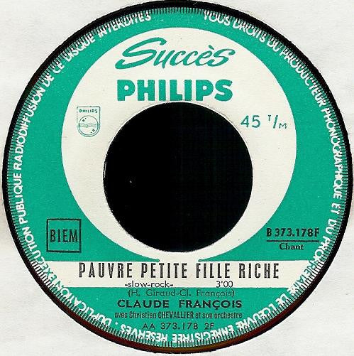 Claude François : Des Bises De Moi Pour Toi (From Me To You) (7", Single, Jukebox)