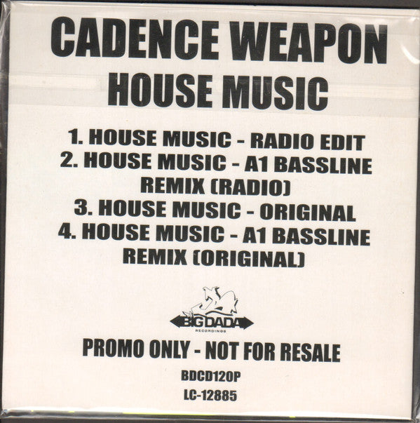 Cadence Weapon : House Music (CD, Single, Promo)
