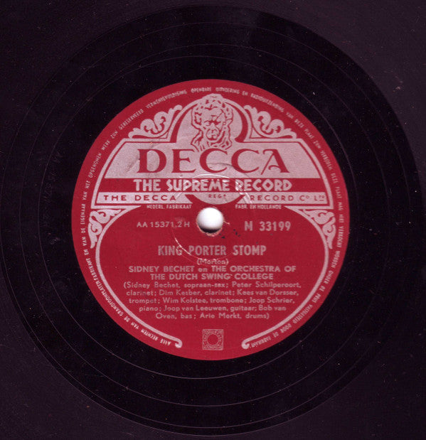 Sidney Bechet En The Dutch Swing College Band : Dutch Swing College Blues / King Porter Stomp (Shellac, 10")