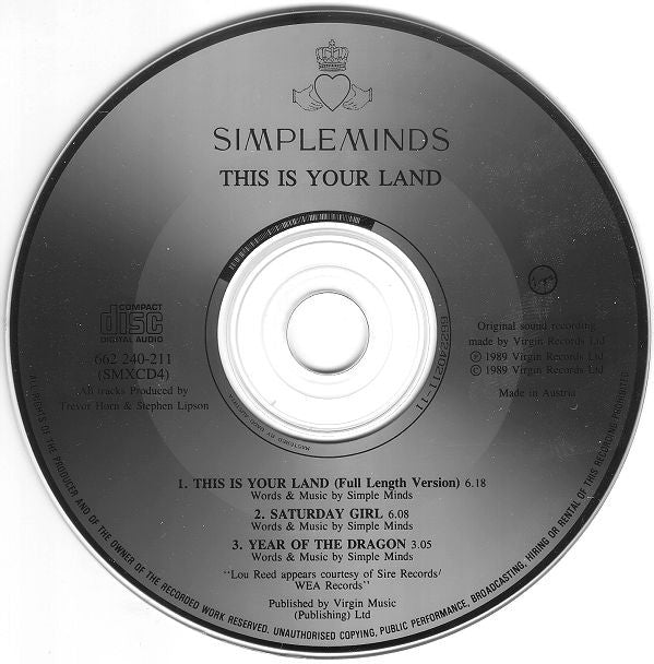 Simple Minds : This Is Your Land (CD, Single)