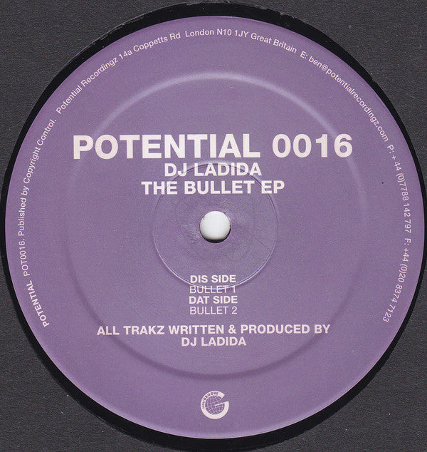 DJ Ladida : The Bullet EP (12", EP)