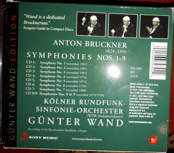 Anton Bruckner - Kölner Rundfunk-Sinfonie-Orchester, Günter Wand : Symphonies Nos. 1-9 (Box, RM, Sli + 9xCD, Comp, RM)