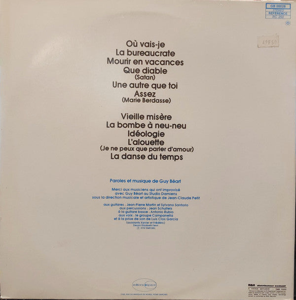 Guy Béart : Les Nouvelles Chansons (LP, Album, Gat)