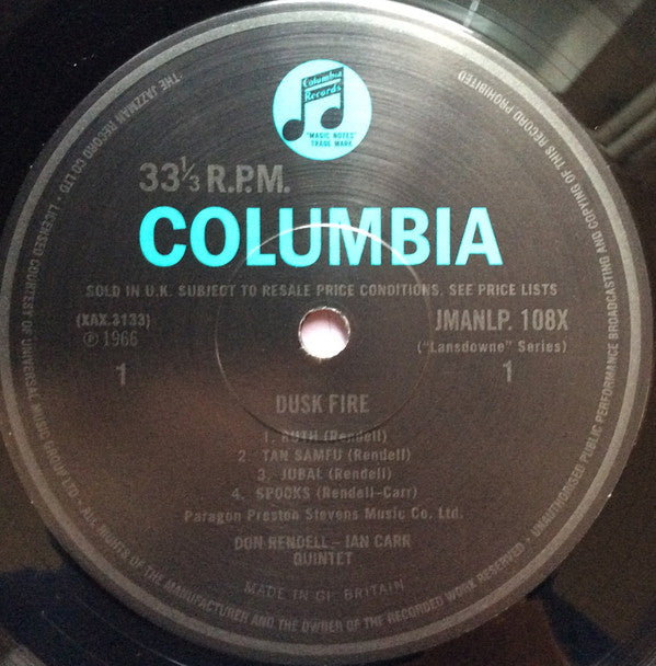 The Don Rendell / Ian Carr Quintet : Dusk Fire (LP, Album, RE, RM)