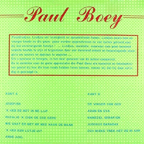 Paul Boey : 'k Heb De Mot In Me Lijf (LP, Album)