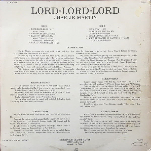 Charlie Martin (3) : Lord-Lord-Lord (LP, Album)