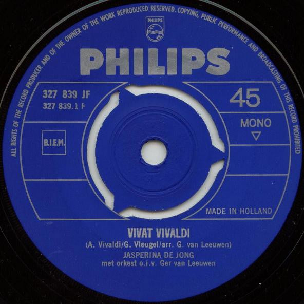 Jasperina de Jong : Vivat Vivaldi (7", Single, Mono, blu)