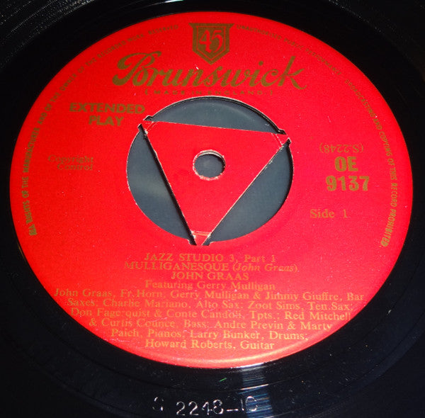 John Graas : Jazz Studio 3 - Volume 1 (7", EP, Mono)