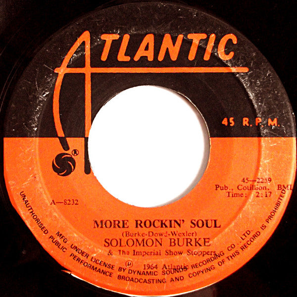 Solomon Burke & The Imperial Show Stoppers : More Rockin' Soul / The Price (7", Single, RE)