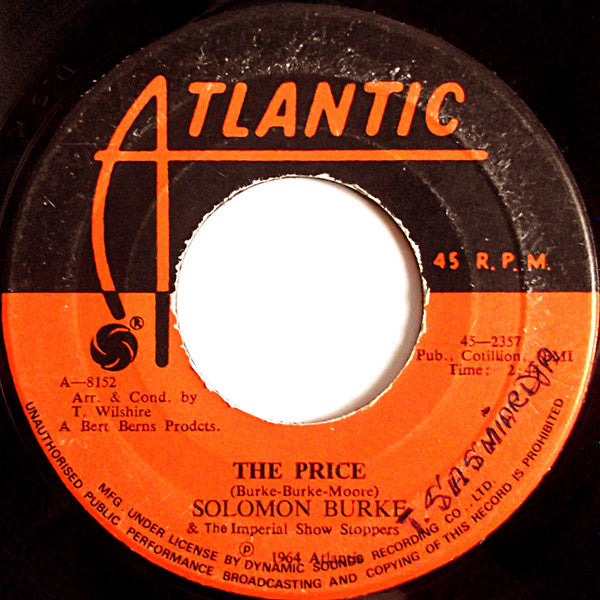 Solomon Burke & The Imperial Show Stoppers : More Rockin' Soul / The Price (7", Single, RE)