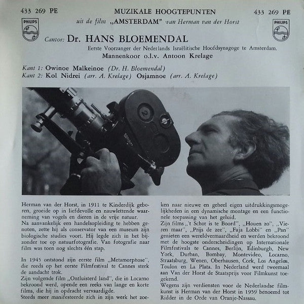 Hans Bloemendal : Muzikale Hoogtepunten Uit De Film "Amsterdam" Van Herman Van Der Horst (7", EP, Mono)