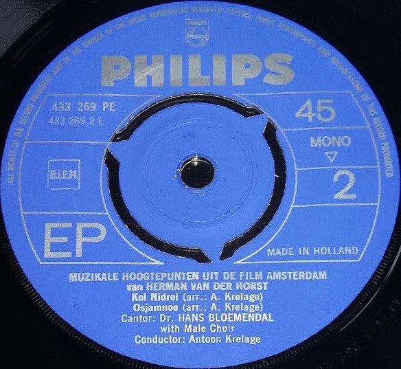 Hans Bloemendal : Muzikale Hoogtepunten Uit De Film "Amsterdam" Van Herman Van Der Horst (7", EP, Mono)