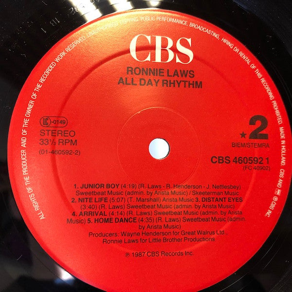 Ronnie Laws : All Day Rhythm (LP, Album)