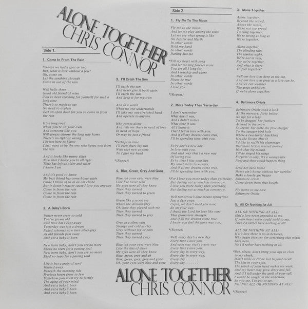 Chris Connor : Alone Together (LP, Dir)
