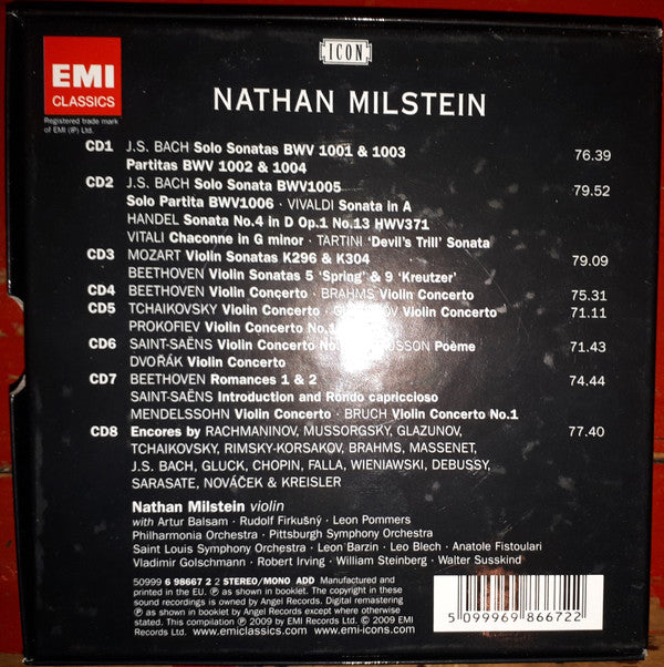 Nathan Milstein : Aristocrat Of The Violin (8xCD, Comp, Mono, RM + Box, Mono, RM)
