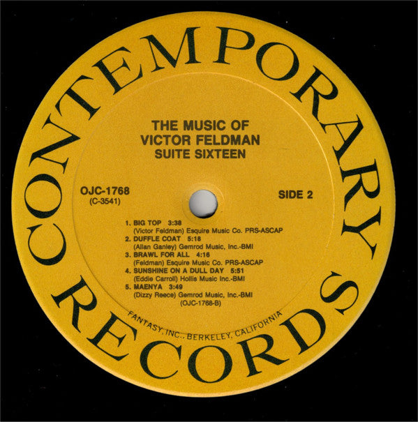 Victor Feldman : Suite Sixteen (The Music Of Victor Feldman: Big Band / Quartet / Septet) (LP, Album, Ltd, RE, RM)