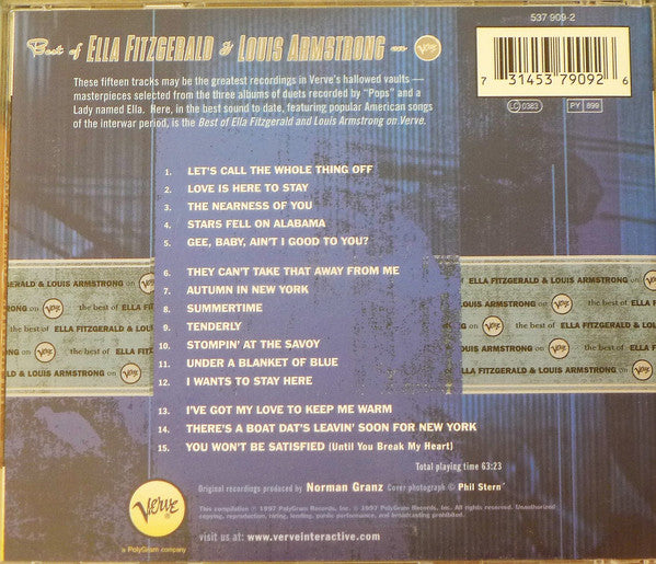 Ella Fitzgerald & Louis Armstrong : Best Of Ella Fitzgerald & Louis Armstrong On Verve (CD, Comp, RM)