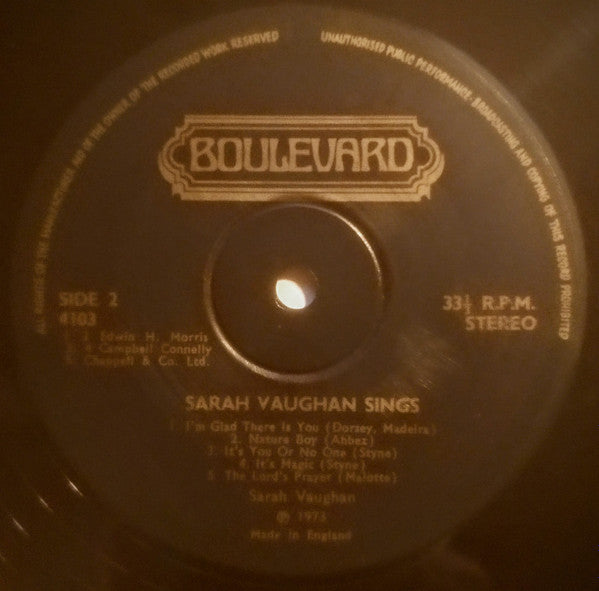 Sarah Vaughan : Sings With The Hollywood All Stars (LP, Album)