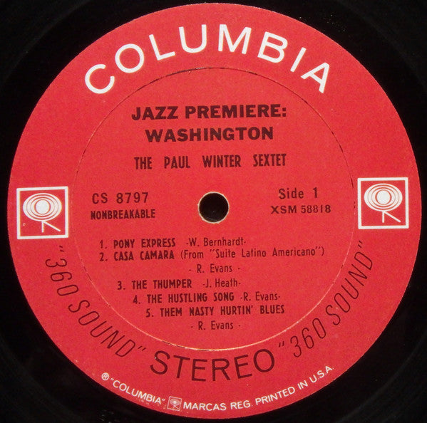 The Paul Winter Sextet : Jazz Premiere: Washington (LP, Album)