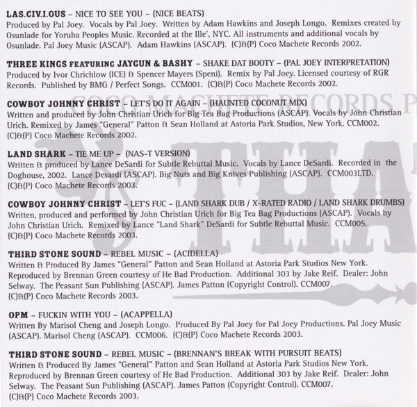 Various : Coco Machete Records Presents A Night Called Thatch (CD, Comp, Mixed)