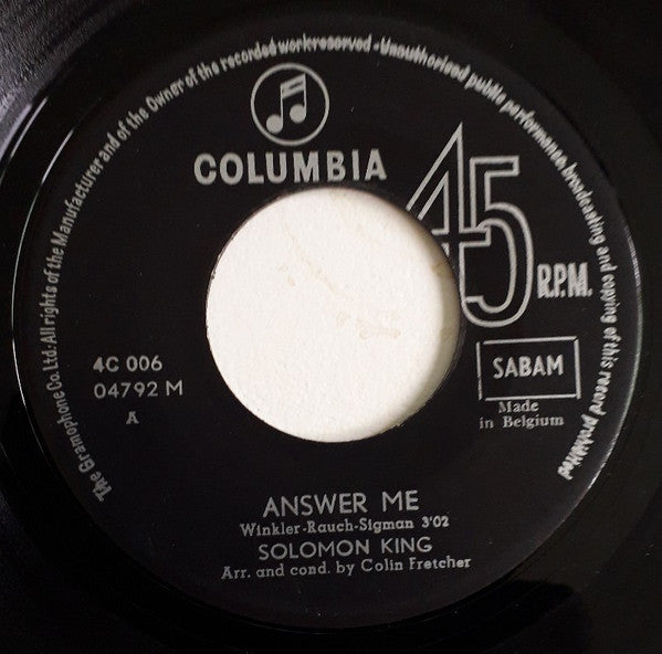 Solomon King : Answer Me (7", Single)