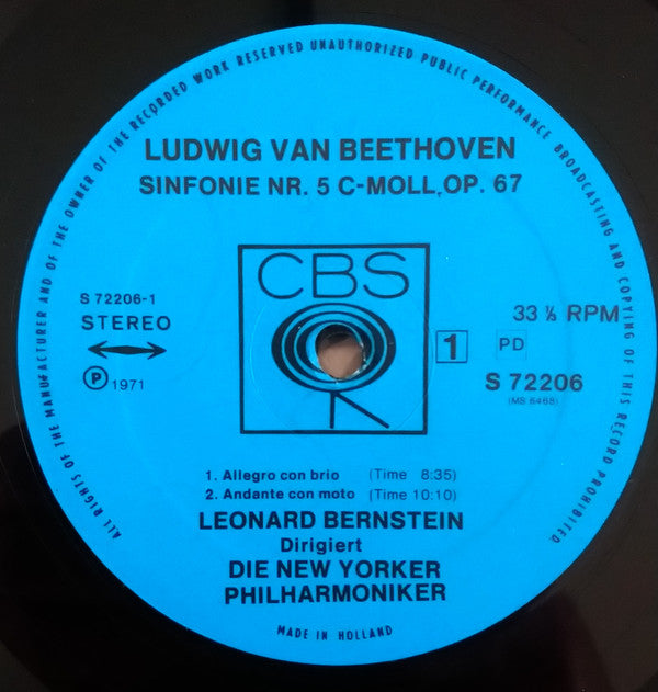 Ludwig van Beethoven, Leonard Bernstein Dirigiert Die New York Philharmonic : Sinfonie Nr. 5  (LP)