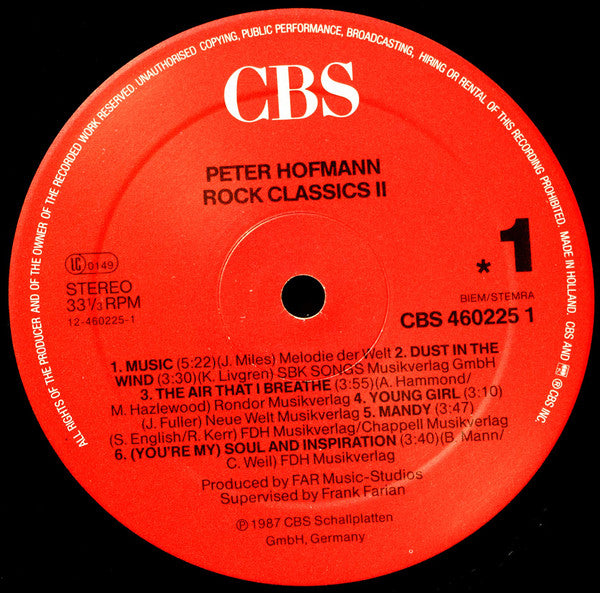 Peter Hofmann : Rock Classics 2 (LP, Album)