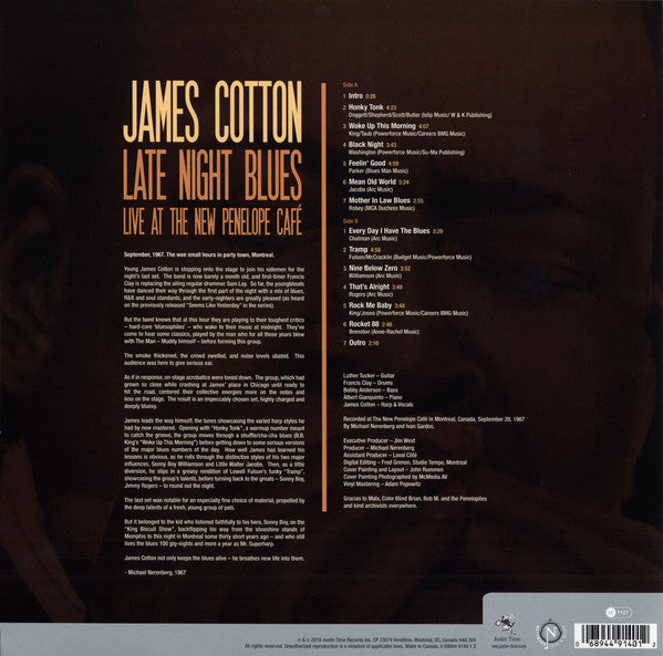 James Cotton : Late Night Blues (Live At The New Penelope Café) (LP, Album, RSD, RE)