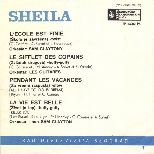 Sheila (5) : L'école Est Finie (7", EP, Mono)