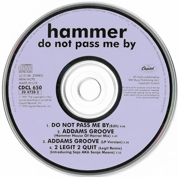 MC Hammer : Do Not Pass Me By (CD, Single)