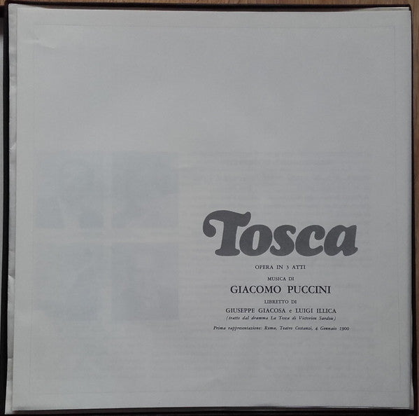 Giacomo Puccini - Zinka Milanov ; Jussi Björling ; Leonard Warren ; Fernando Corena, Orchestra Del Teatro Dell'Opera Di Roma E Coro Del Teatro Dell'Opera Di Roma , Diretti Da Erich Leinsdorf : Tosca - Opera Completa (2xLP, Album)
