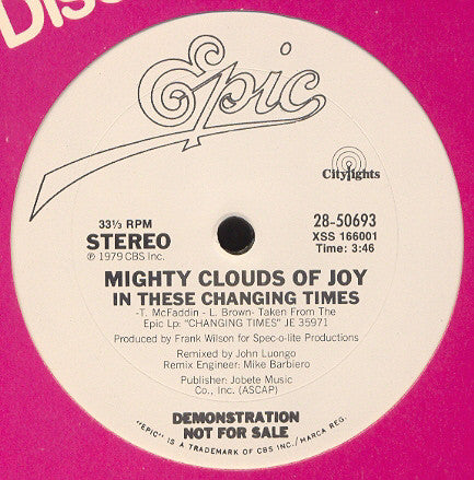 The Mighty Clouds Of Joy : In These Changing Times (12", Promo)