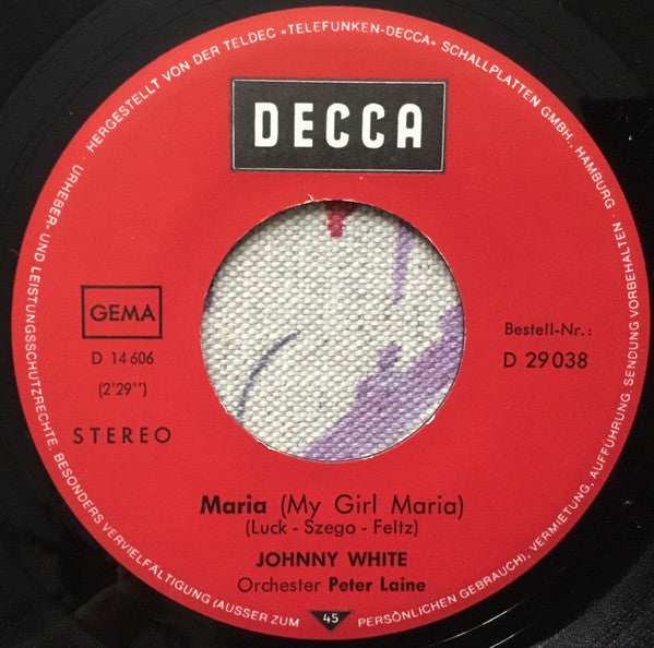 Johnny White (3), Orchester Peter Laine : Maria / Mona Lisa (7", Single)