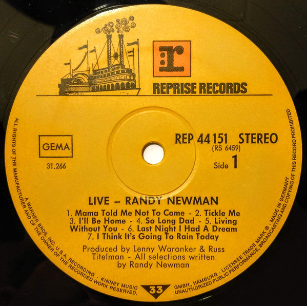 Randy Newman : Live (LP, Album)