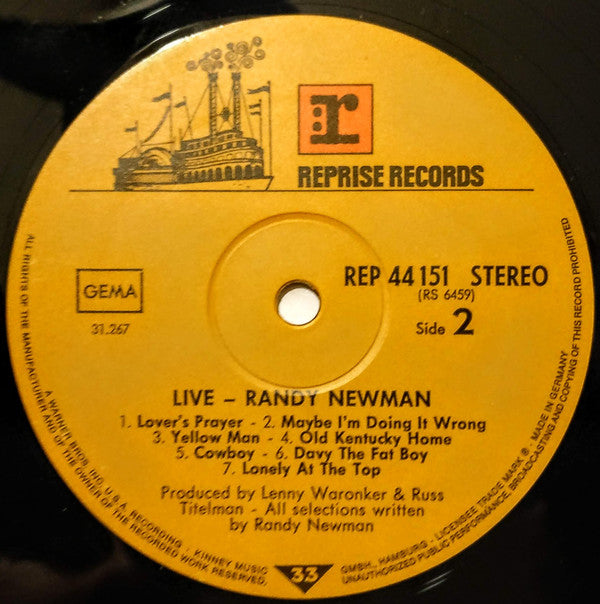 Randy Newman : Live (LP, Album)